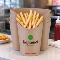 Gobelets à frites jetables en papier kraft, empilables, qualité alimentaire, avec logo personnalisé, pour la restauration rapide à emporter - Vente en gros usine