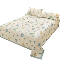 Ensemble de draps de lit matelassés quatre saisons transfrontalier en polyester, coton et mousse de coton, trois pièces, motif d'animation de dessin animé