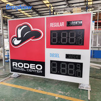 Letrero LED de Precio para Gasolinera de 18 Pulgadas, 5 Dígitos, 7 Segmentos, Color Verde, TIPO REGULAR