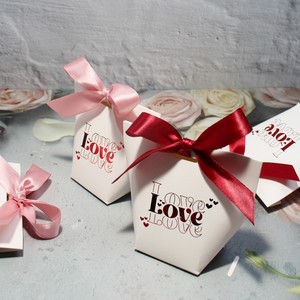 Romantic Love Heart <b>Wedding</b> Candy <b>Box</b> with Ribbon Valentines Day Party Chocolate Gift Packaging <b>Box</b> for Guests Souvenirs - Product Image 2