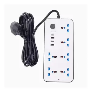 4-Way Switched Surge Protector Power Strip 16AC Extension Cord With US Garden Outlets 3m/5m Cable Sockets For Residential Use