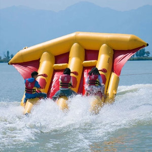 Bateau de remorquage gonflable en PVC pour sports nautiques, double rangée 8 places, type banane, jeu de remorquage aquatique gonflable - Product Image 3