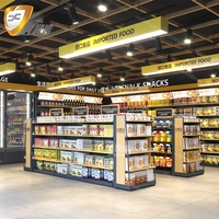 Vente directe fabricant : Étagère de présentation autoportante robuste en métal perforé pour supermarché, revêtement poudré