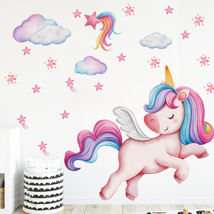 Adesivi Murali Impermeabili in PVC Autoadesivi con Unicorno e Nuvola per Cameretta <span class=keywords><strong>Bambina</strong></span> 30*60 - Product Image 2