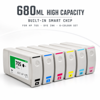 OCB untuk HP 705 Vivid Color Compatible Dye Ink Cartridge 680ml dengan Penggantian Chip untuk Printer HP Designjet 5100.