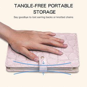 Étui de voyage étanche en similicuir PU pour bijoux avec pages amovibles, rangement anti-ternissement pour une organisation sans nœuds - Product Image 4