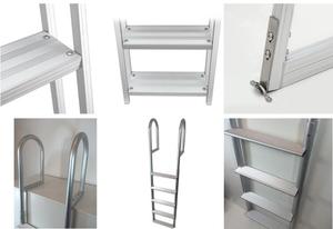 Escalera para Barco FOYO, Escalera de Aluminio de Alta Calidad para Pontón Marino, Escalera de Muelle Extraíble de 3 Peldaños para Barco/Yate/Kayak - Product Image 4