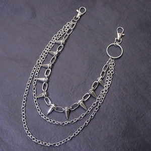 โซ่คาดเอวแบบหลายชั้น สไตล์ฮิปฮอป พังก์ เมทัล ประดับหนามแหลม ทำจากโลหะผสมสังกะสี สำหรับชุดปาร์ตี้ ชุดยีนส์ และเป็นเครื่องประดับ - Product Image 3