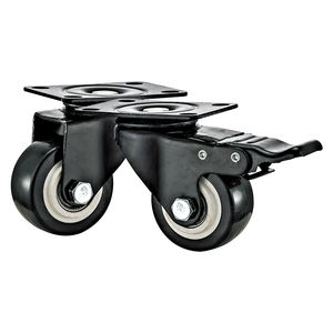 1,5 2 2,5 Zoll leichte Rollen Schwarze PU Quiet Wheels Schwenkbare obere Platte mit Bremse für Büromöbel und kleine Aufbewahrung wagen - Product Image 6
