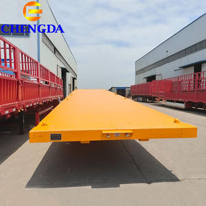 2025 prix promotionnel 3 <span class=keywords><strong>essieux</strong></span> 20ft 40ft Port jaune lit plat conteneur serrure à plat semi-<span class=keywords><strong>remorque</strong></span> - Product Image 2