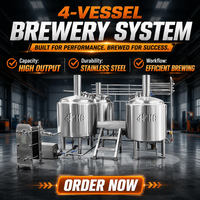 Équipement de brassage et de fermentation de bière HG 1500L, petit modèle, en acier inoxydable 304, garantie 6 ans