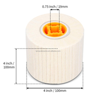 Bloque Abrasivo de Fieltro de Lana Comprimida de 100 mm x 100 mm, Herramientas de Acondicionamiento de Superficies, Tambor de Pulido con Eje de Bloqueo Cruzado de 19 mm
