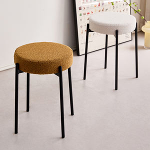 Moderner einfacher Samt-Einzelschuh-Wechsel hocker Home Dressing Round Sofa Fuß schemel Stapelbarer Mahlzeit hocker - Product Image 4