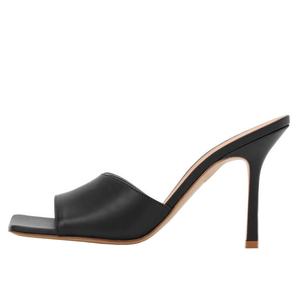 Mules da <span class=keywords><strong>Donna</strong></span> Taglia Grande con Punta Quadrata Nere e <span class=keywords><strong>Rosse</strong></span>, Scarpe Casual con Tacco Alto, <span class=keywords><strong>Ciabatte</strong></span> Slip-on - Product Image 6