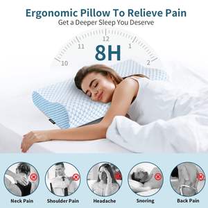 Oreiller cervical ergonomique en mousse à mémoire de forme, forme papillon, respirant, réglable, orthopédique et rafraîchissant pour soulager les douleurs cervicales - Product Image 2