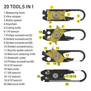 Mini <b>Wheel</b> Multi-functional Combination Tool 20-in-1 Stainless Steel <b>Wrench</b> Screwdriver EDC Outdoor Portable Gadget - Product Image 2