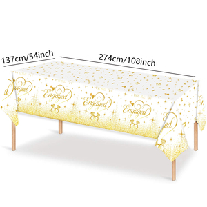 Decoración para Fiesta de Compromiso, Platos y Servilletas con la Frase 'She Said Yes', Juego de Vajilla Desechable Blanco y Dorado para Boda o Despedida de Soltera - Product Image 6