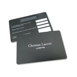 Customize Matte Black International Warranty Card with Gold/Silver Stamping