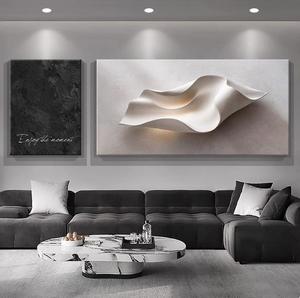 Peinture décorative de salon en deux pièces haut de gamme de luxe léger peintures de fond de canapé en trois dimensions en relief moderne simple - Product Image 1