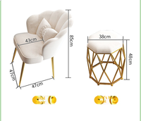 Ensemble de coiffeuse moderne avec miroir et tiroirs ondulés, éclairage LED intelligent en bois pour la chambre à coucher