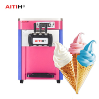Meilleur prix AITHI Mini machine à glaces et sorbets automatique 3 saveurs, état neuf, usage professionnel, compatible 220V lait et eau
