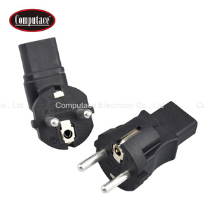 Black CEE 7/7 Male <b>Plug</b> to IEC C13 Female 90 Degree Right Angle <b>Power</b> <b>Adapter</b> 10A 250V Down Angle <b>Power</b> Connector for PC Monitor - Product Image 5