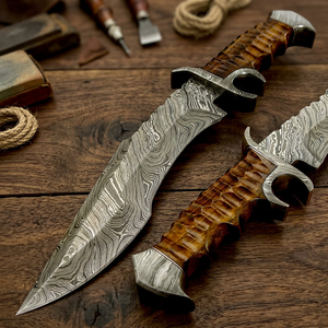 Cuchillo de Caza Personalizado Hecho a Mano con Hoja de Acero Inoxidable, Mango de Goma, Borde Dentado de Grado Industrial, Grosor de 0.5mm, ODM - Product Image 4