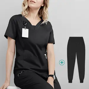 Uniforme d'infirmier Scrubs OEM Hauts à manches courtes Pantalon de jogging Uniformes d'infirmières d'hôpital médical Hommes Femmes Ensemble de blouses d'infirmière
