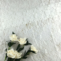 Tissu de dentelle guipure floral blanc ajouré de haute qualité à bas prix pour robe de mariée et lingerie en stock
