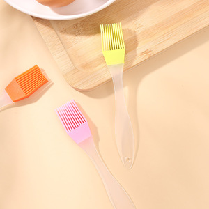 Silicone Oil Brush Pink Orange Yellow Bristle <b>PP</b> Handle Oven Safe Dishwasher Safe For Baking Grilling Air Fryer Use - Product Image 1