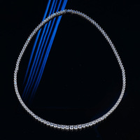 Collier en moissanite en gros, chaîne tennis, 0,4 CT, trois griffes, dégradé, VVS1, certificat GRA, bijoux en argent 925 pour femmes