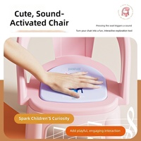 Chaise à dossier en plastique pour enfants avec anneau antidérapant en silicone, tabouret couineur pour tout-petits, idéal pour l'alimentation, la propreté et l'usage domestique