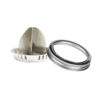 Nouveau design – Pot Mason en verre à large ouverture de 16 oz avec couvercle presse-agrumes manuel en acier inoxydable