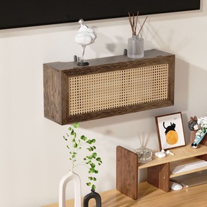 Solid Wood Rattan Wireless <b>Router</b> Storage <b>Box</b> Wall Mounted Rectangular TV Set Top <b>Box</b> Organizer Decorative Storage <b>Box</b> - Product Image 4