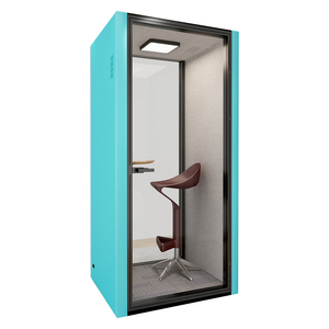 Aluminum Frame Modular Office <strong>Pod</strong> Soundproof Phone Booth Portable Oblong Workstation Adjustable Height DIY Assembly - Product Image 1