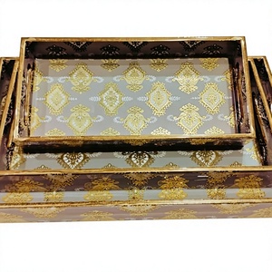 ถาดเสิร์ฟไม้ MDF ลายมีนา พรีเมียม หรูหรา คลาสสิก พร้อมหูจับ สำหรับใช้ในบ้าน งานแต่งงาน และร้านอาหาร - Product Image 6