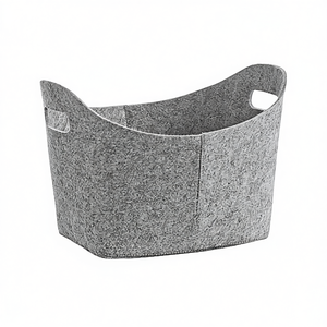 Cesta de Almacenamiento Ovalada de Fieltro Zeller Present, 37x28x25cm, Gris - Product Image 2