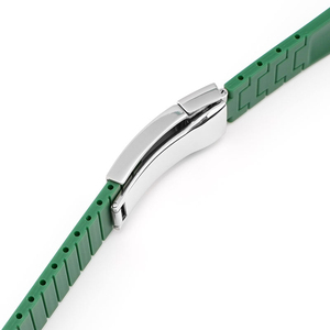 Correa de Reloj de Caucho Premium con Hebilla Plegable de <span class=keywords><strong>Acero</strong></span> Inoxidable para Rolex 21mm, Correas de Reloj con Logotipo Personalizado - Product Image 4