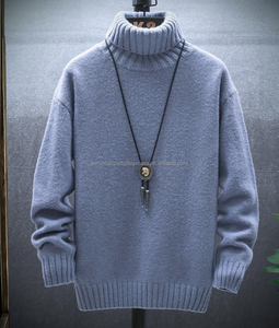 Pulls d'hiver en coton pour hommes pulls décontractés à manches longues <span class=keywords><strong>pull</strong></span> épais <span class=keywords><strong>pull</strong></span> tricoté col roulé cardigan en laine - Product Image 2