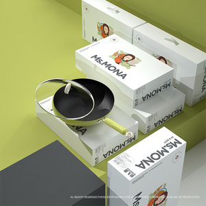 Net <span class=keywords><strong>Red</strong></span> Circle Wok hộ gia đình không dính không khói xào nồi hơi phạm vi cao cấp không dính chảo để nấu ăn - Product Image 4