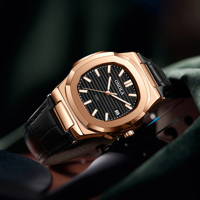 Jam Tangan Pria ONOLA 3852 Mewah Kasual Quartz Alloy Charm dengan Tali Kulit, Logo Custom, Kaca Dial, dan Penunjuk Waktu