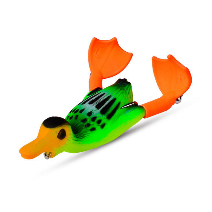 Topwater Esca per Anatra Galleggiante in Gomma 3D con Ami Grandi Forma