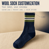 Chaussettes en laine personnalisées avec logo, chaussettes côtelées en tricot chaud et décontractées pour les marques de produits privés