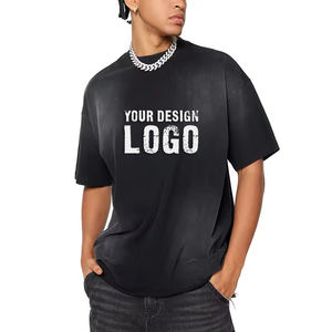 T-shirt pour homme décontracté tendance, couleur dégradée, ample, sport, de haute qualité, épaules tombantes, vintage, lavé, surdimensionné - Product Image 3