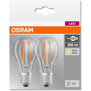 Para bombillas de filamento LED Osram A60 7W Luz cálida 2700K E27 <span class=keywords><strong>Socket</strong></span> Pack de 2 - Product Image 3