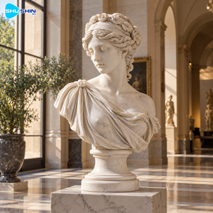 <span class=keywords><strong>Buste</strong></span> classique en marbre romain, <span class=keywords><strong>sculpture</strong></span> en pierre sculptée à la main, portrait personnalisé, décoration pour hôtel, jardin, villa, centre d'art, galerie, hall - Product Image 2