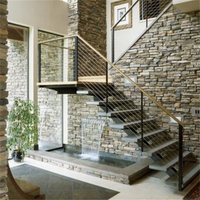 Rampe de balcon en métal sur mesure, barre horizontale, revêtement en poudre noire, pour terrasse et escalier