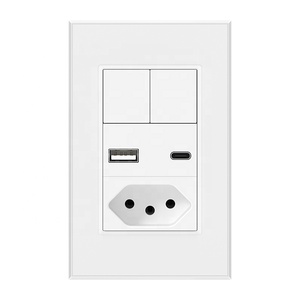 ซ็อกเก็ตผนังบราซิลพร้อมพอร์ต USB Type C เต้ารับบราซิล wifi 3 แก๊งสวิตช์ WiFi เต้ารับสมาร์ท USB และประเภท C - Product Image 4