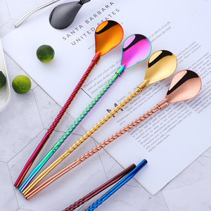 Popotes de paille de boisson réutilisable en métal d'acier inoxydable de 8 couleurs avec le logo personnalisé de personne - Product Image 1