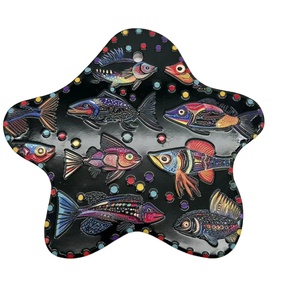 Posavasos Personalizado con Forma de Estrella de Mar, Diseño de Dibujos Animados, Color Negro, Resistente al Calor, para Tazas de Té, Regalo - Product Image 1